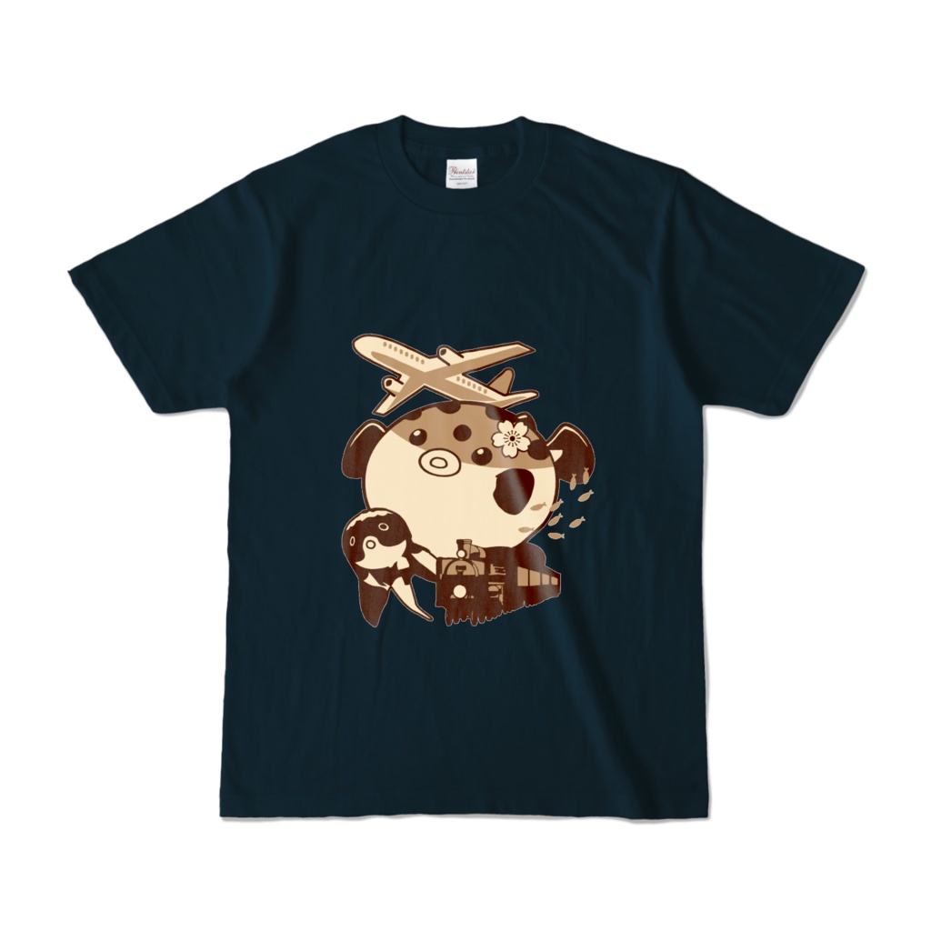 ふぐと詰め合わせTシャツ（ネイビー）