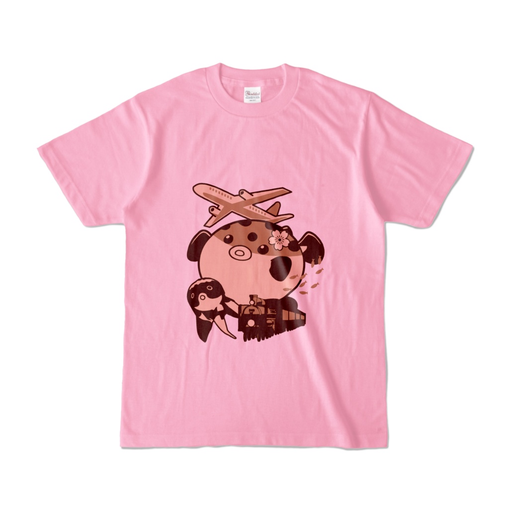 ふぐと詰め合わせTシャツ（ピーチ）
