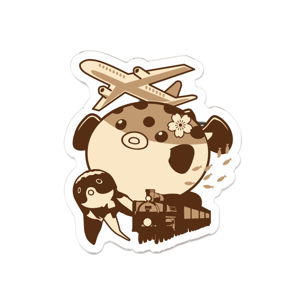 ふぐと詰め合わせ アクリルバッジ