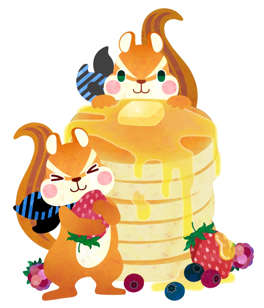 シマリスとパンケーキなトートバッグ