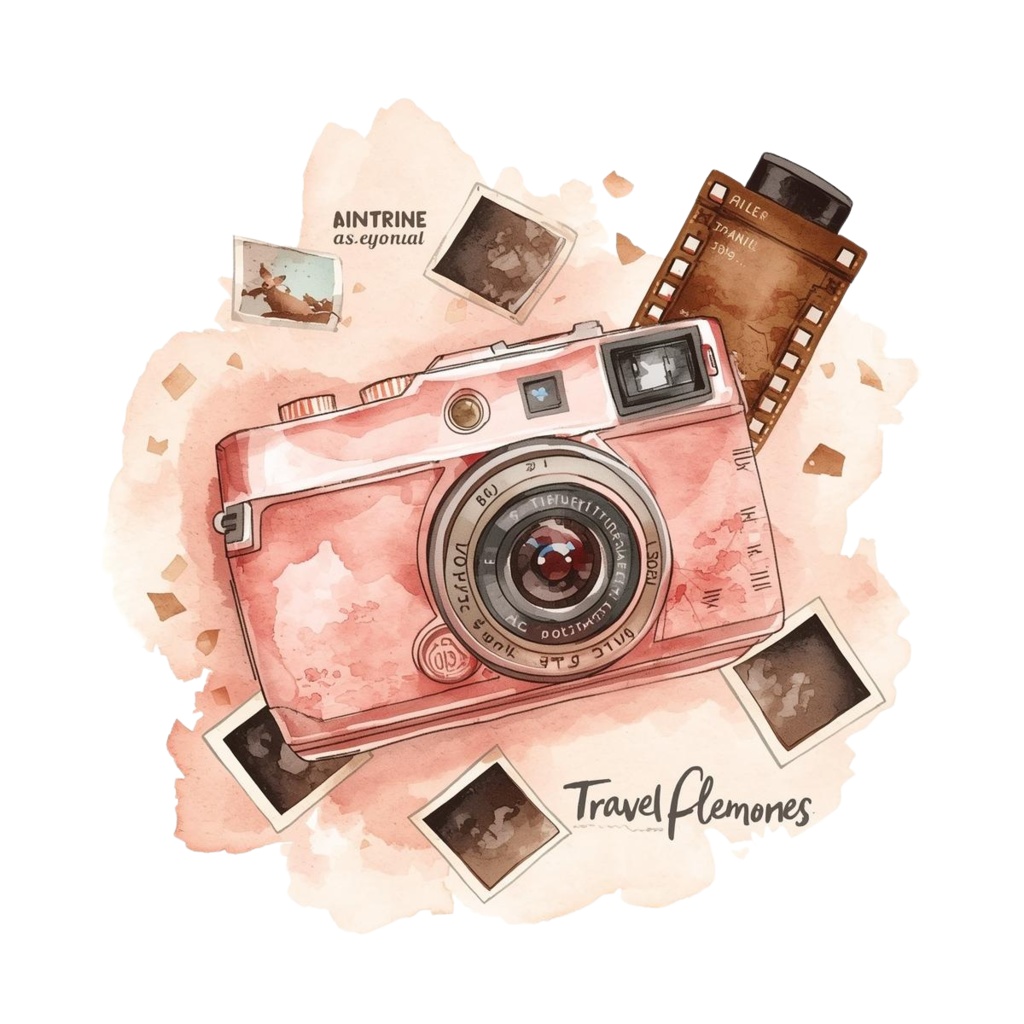 ピンクの旅シリーズ|水彩風クリップアートセット(全12点・PNG透過)