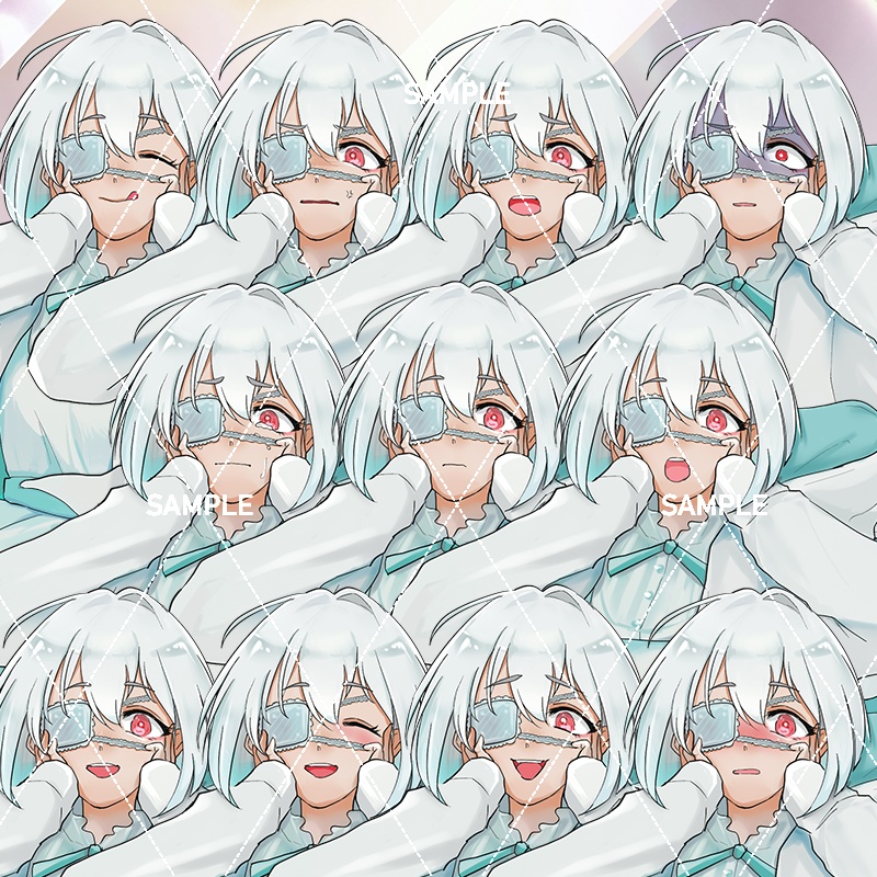 【表情差分11種】アルビノ系アリス女子立ち絵素材#M7