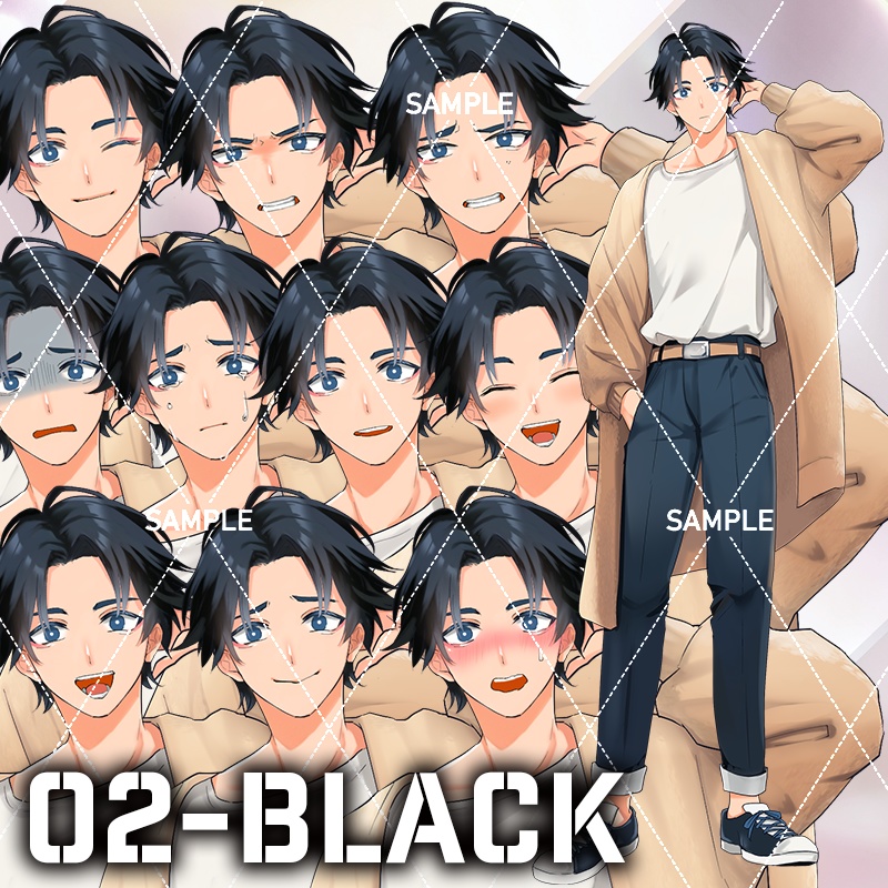 【表情差分10種】2人組男性向け立ち絵用素材#K72