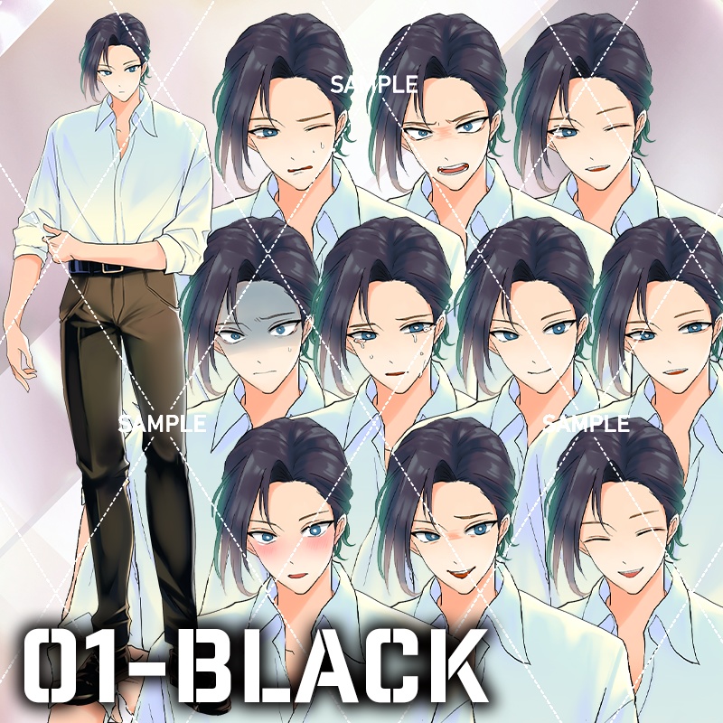 【表情差分10種】2人組男性向け立ち絵用素材#K72