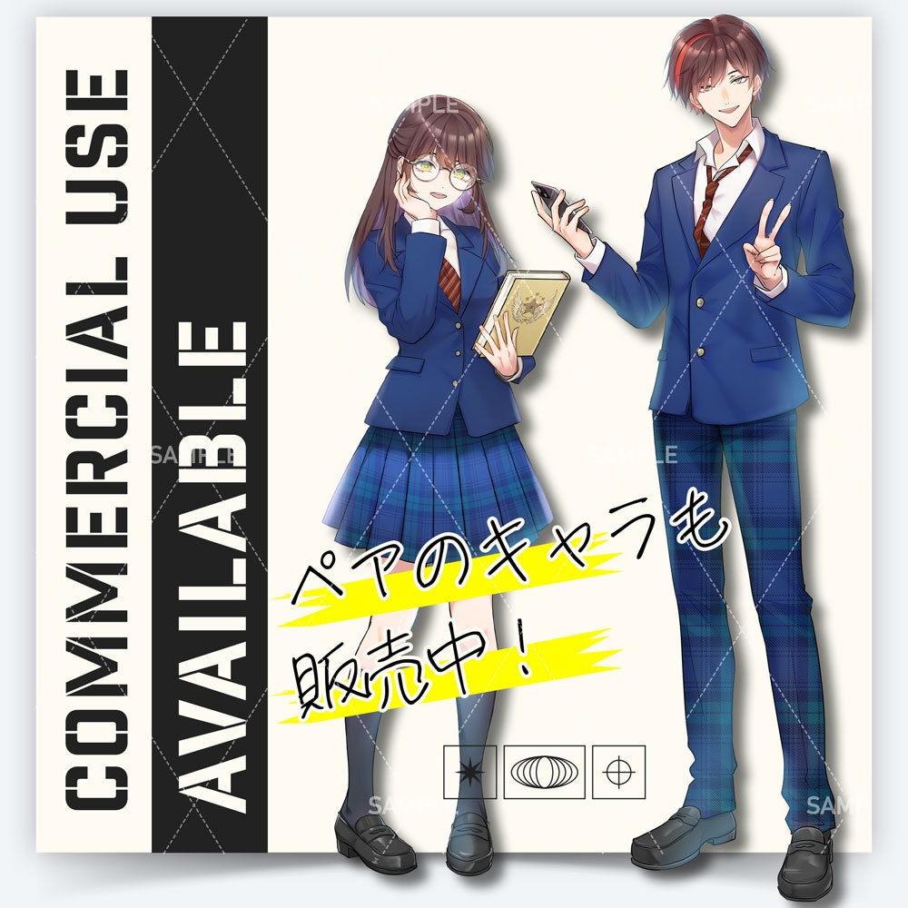 【表情差分11種】女性全身立ち絵 #M33