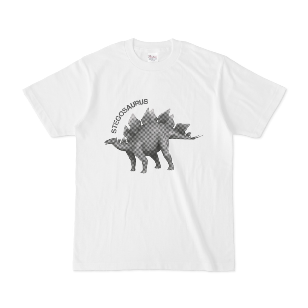 Tシャツ 黒ドット ステゴサウルス ダイナ堂 Booth