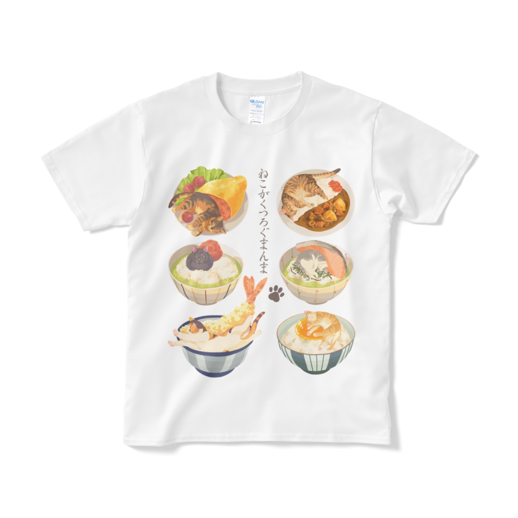 ねこまんまTシャツ(たまごかけごにゃん)