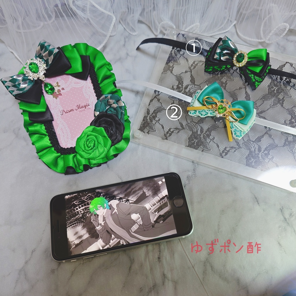 小日向りゅーじ概念ケースデコ、ちいぬいリボンチャーム