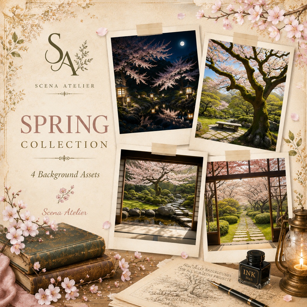 春の静止背景素材集 Vol.1 ～桜庭園～