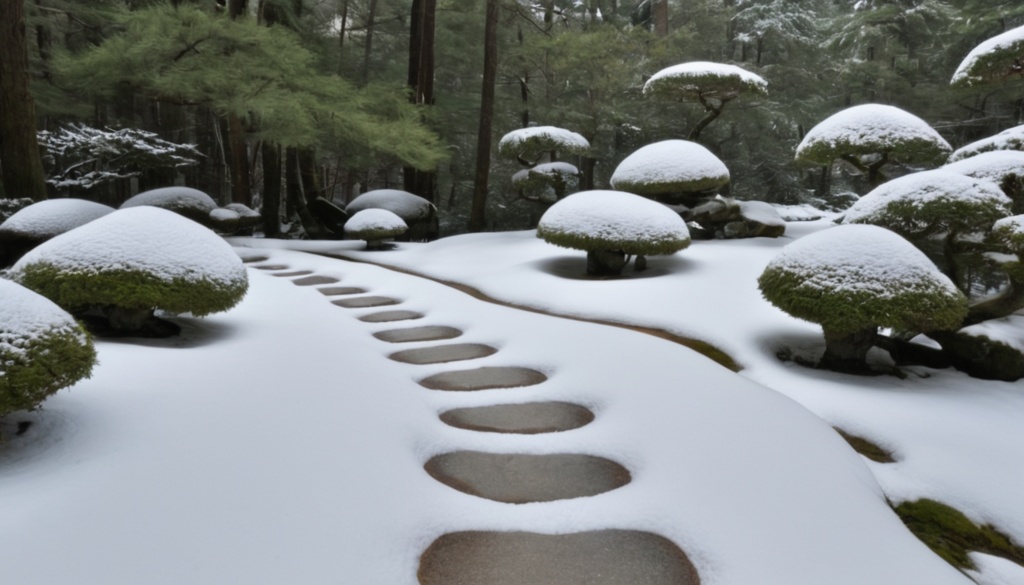 冬の静止背景素材集 Vol.1~雪景庭園~
