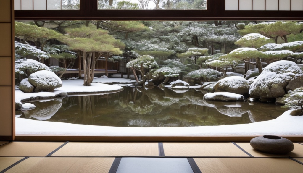 冬の静止背景素材集 Vol.1~雪景庭園~