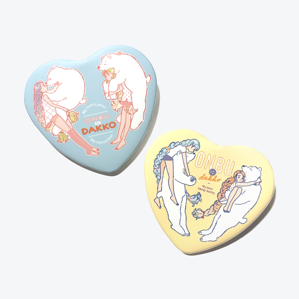 〈おんぶにだっこ〉ハート缶バッチ