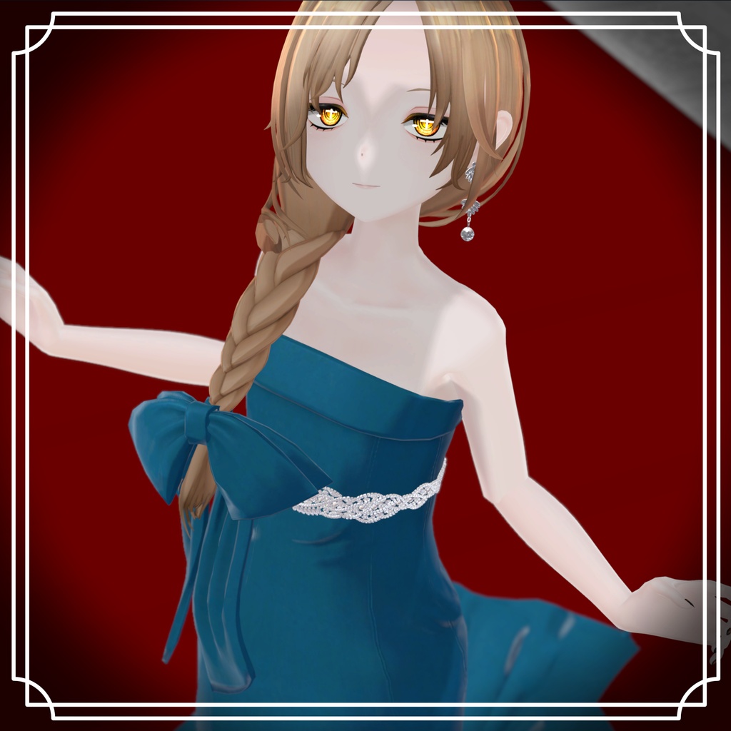 【弔鐘のミゼリエ対応】Nocturne Blue|リボンとトレーンのマーメイドドレス