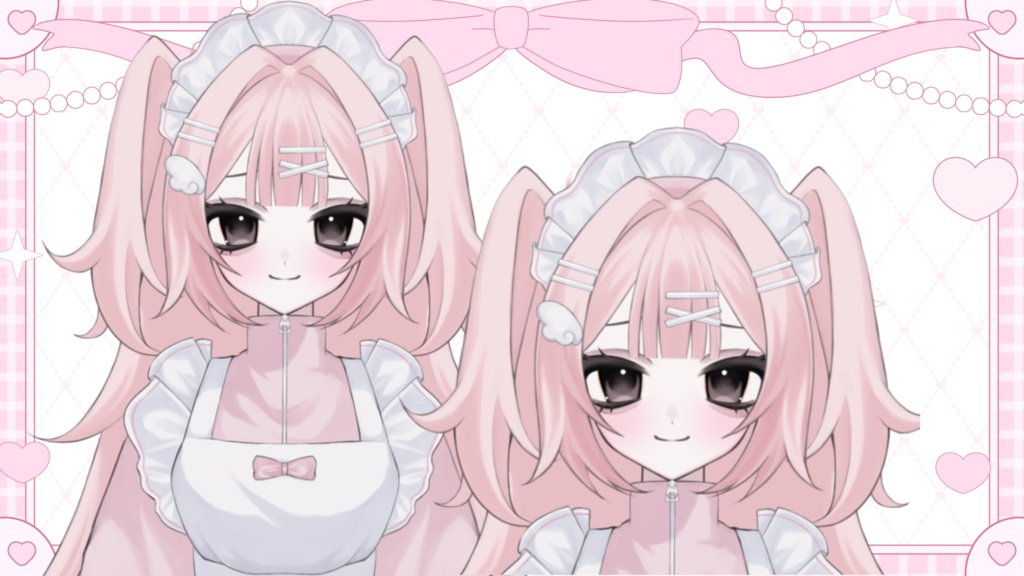 【汎用】胸上ピンクジャージメイドちゃん