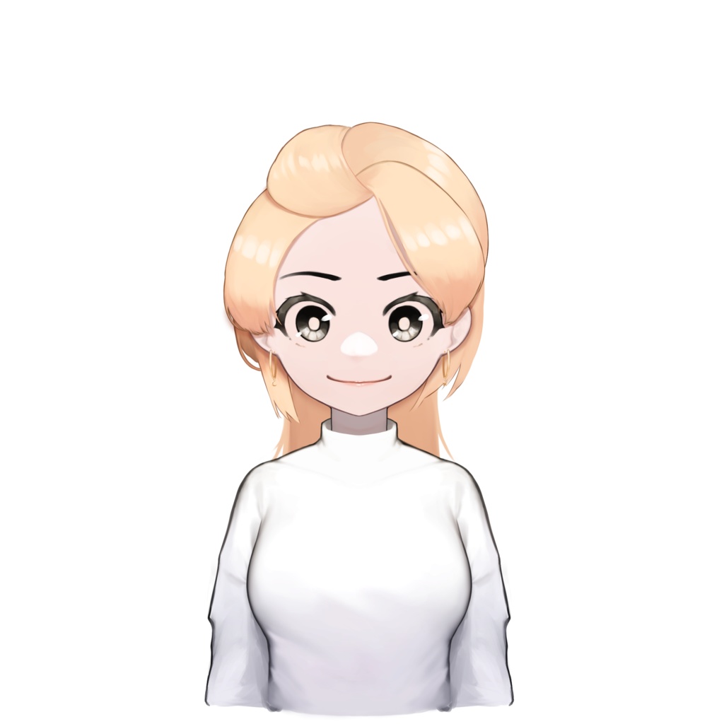 [ Free Live 2D model ] Blonde hair, White turtleneck