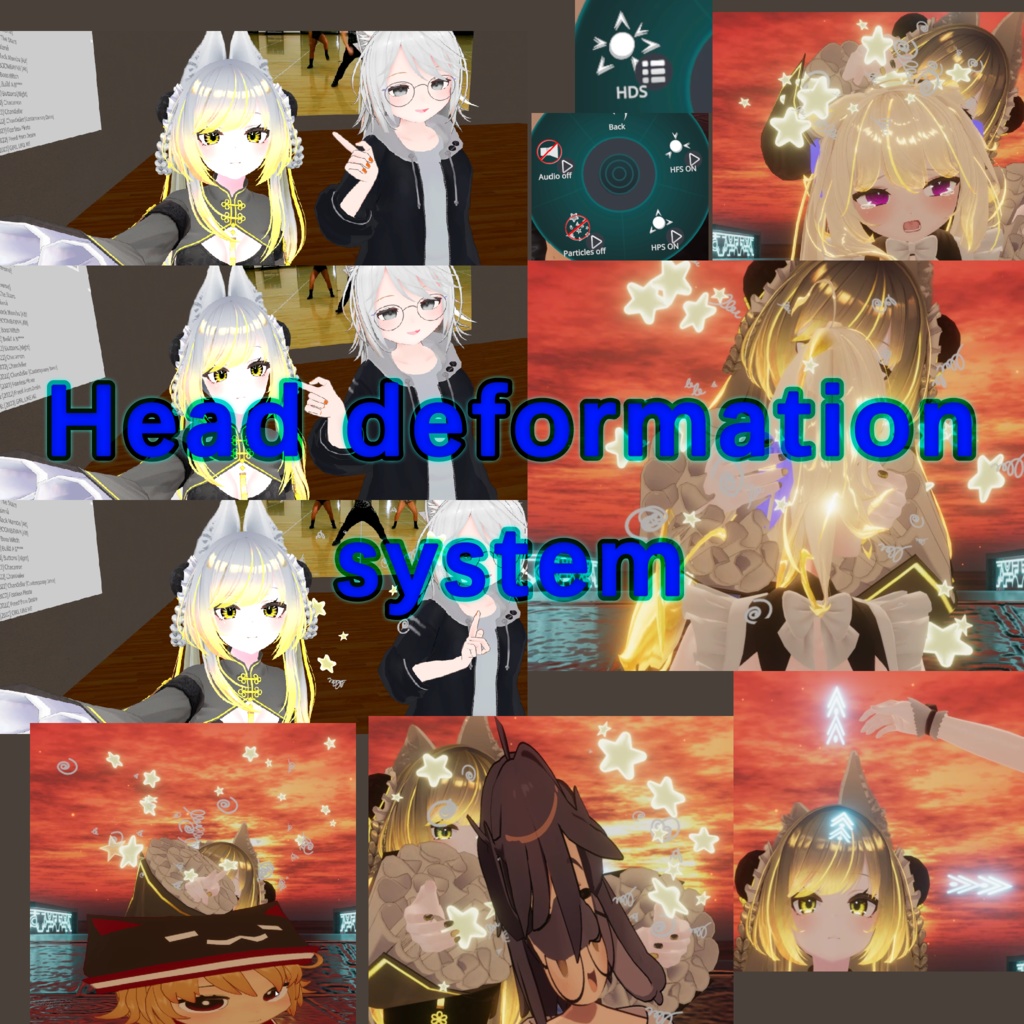 VRChat ヘッド変形システム /Head deformation system /VRChat適用 VRChat利用 /Physical Bone and VRC Contact Ver.1.3.1