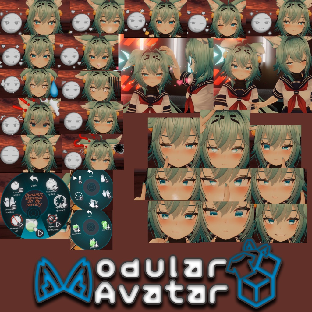 【竜胆(Rindo)用-MA対応】Rindo dynamic expression Ver.2.00/Modular Avatar /竜胆の動的表情/Dynamic expression system