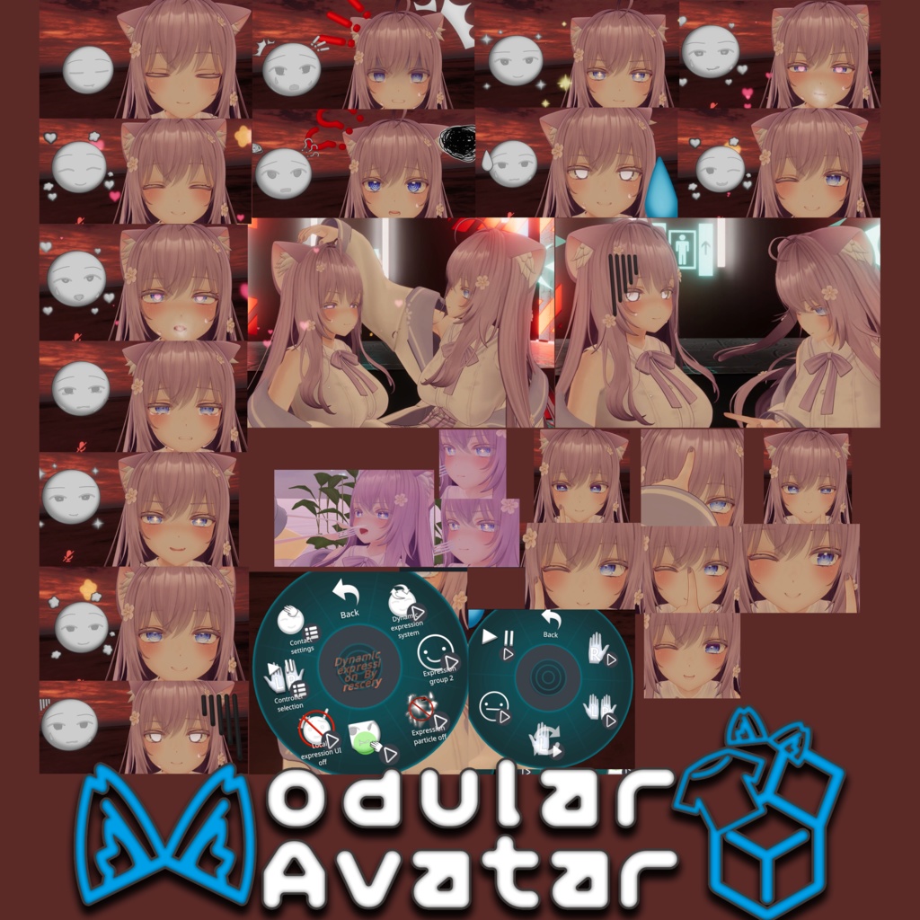 【萌(Moe)用-MA対応】Moe dynamic expression Ver.2.00/Modular Avatar /萌の動的表情/Dynamic expression system