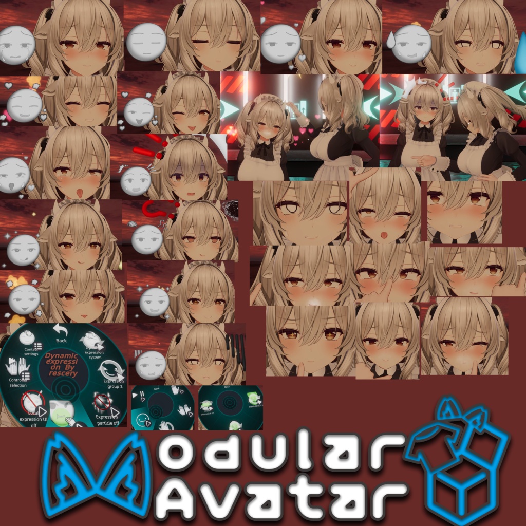【ミルティナ(Milltina)用-MA対応】Milltina dynamic expression Ver.1.00/Modular Avatar /ミルティナの動的表情/Dynamic expression system