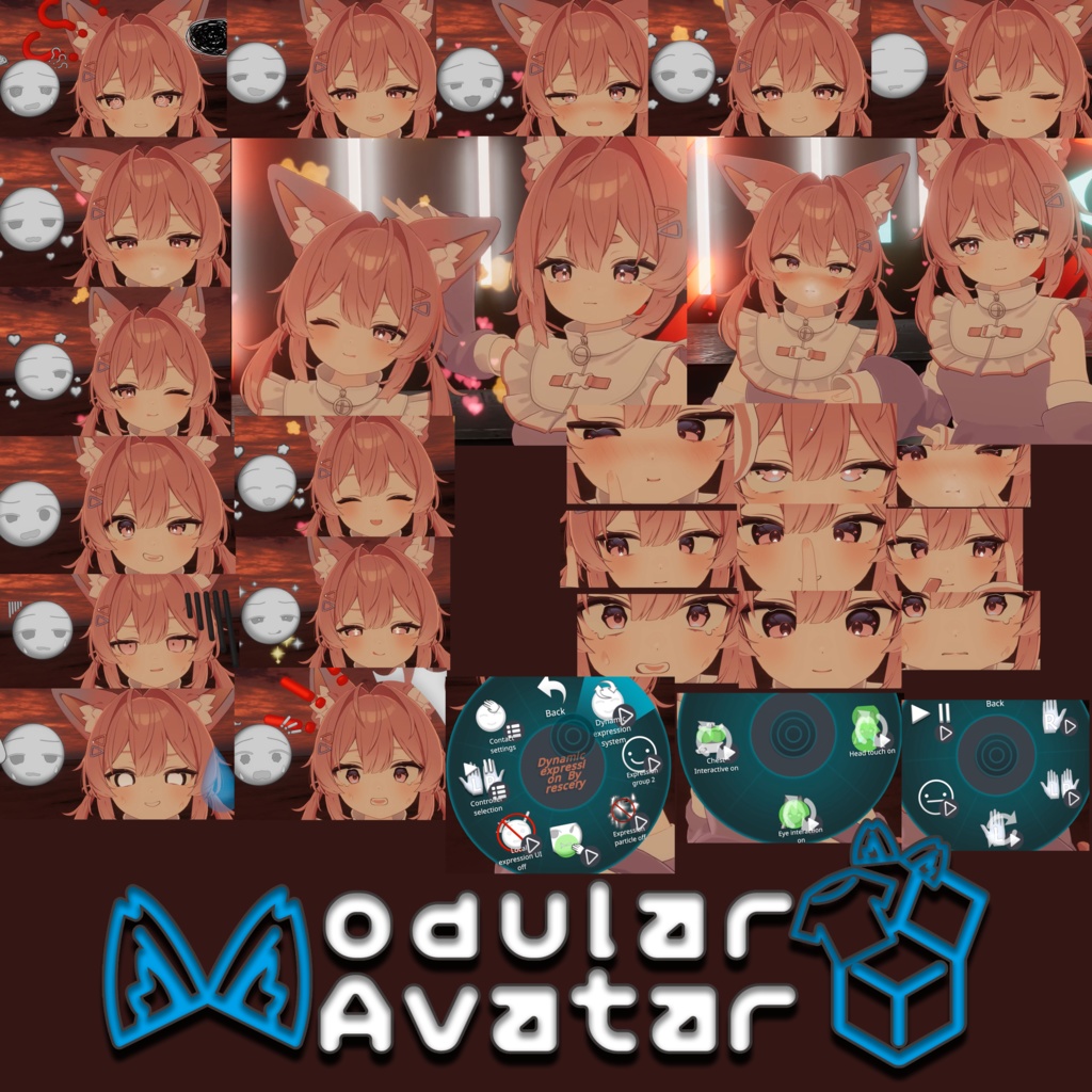 【プラム(Plum)用-MA対応】Plum dynamic expression Ver.1.00/Modular Avatar /プラムの動的表情/Dynamic expression system