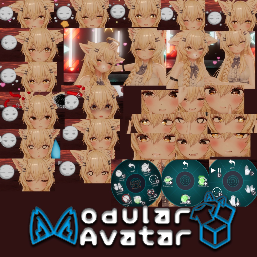 【まよ(Mayo)用-MA対応】Mayo dynamic expression Ver.1.01/Modular Avatar /まよの動的表情/Dynamic expression system