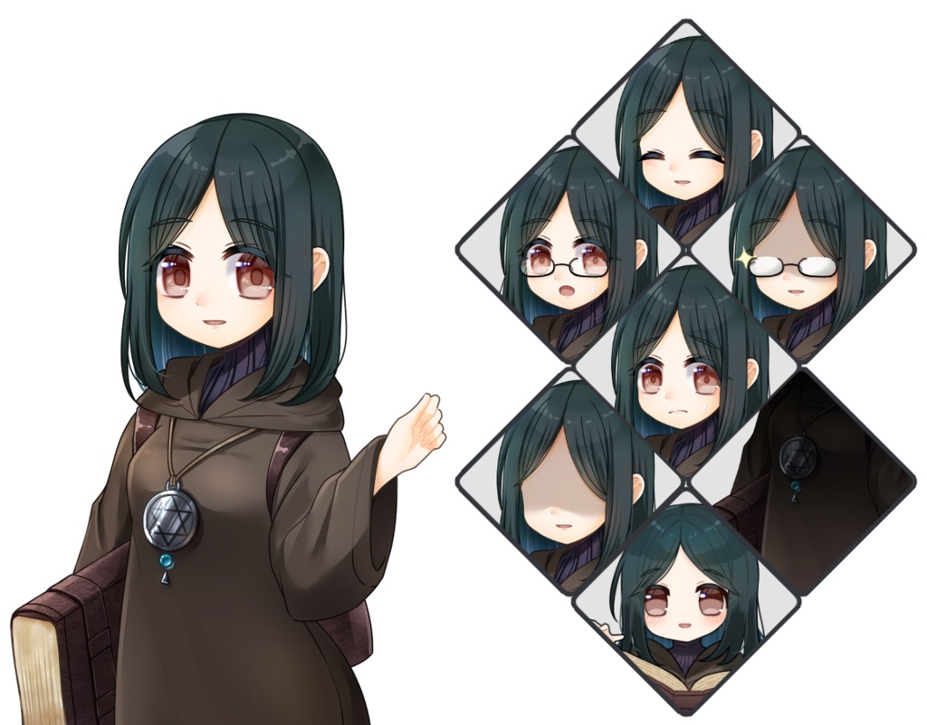 【無料/応援版】TRPGにオススメ!魔術師の女の子(立ち絵)