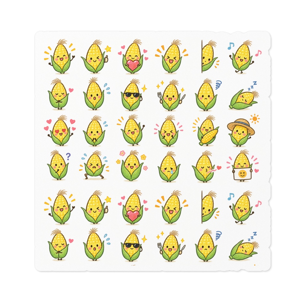 つぶつぶコーンのごきげんステッカー🌽