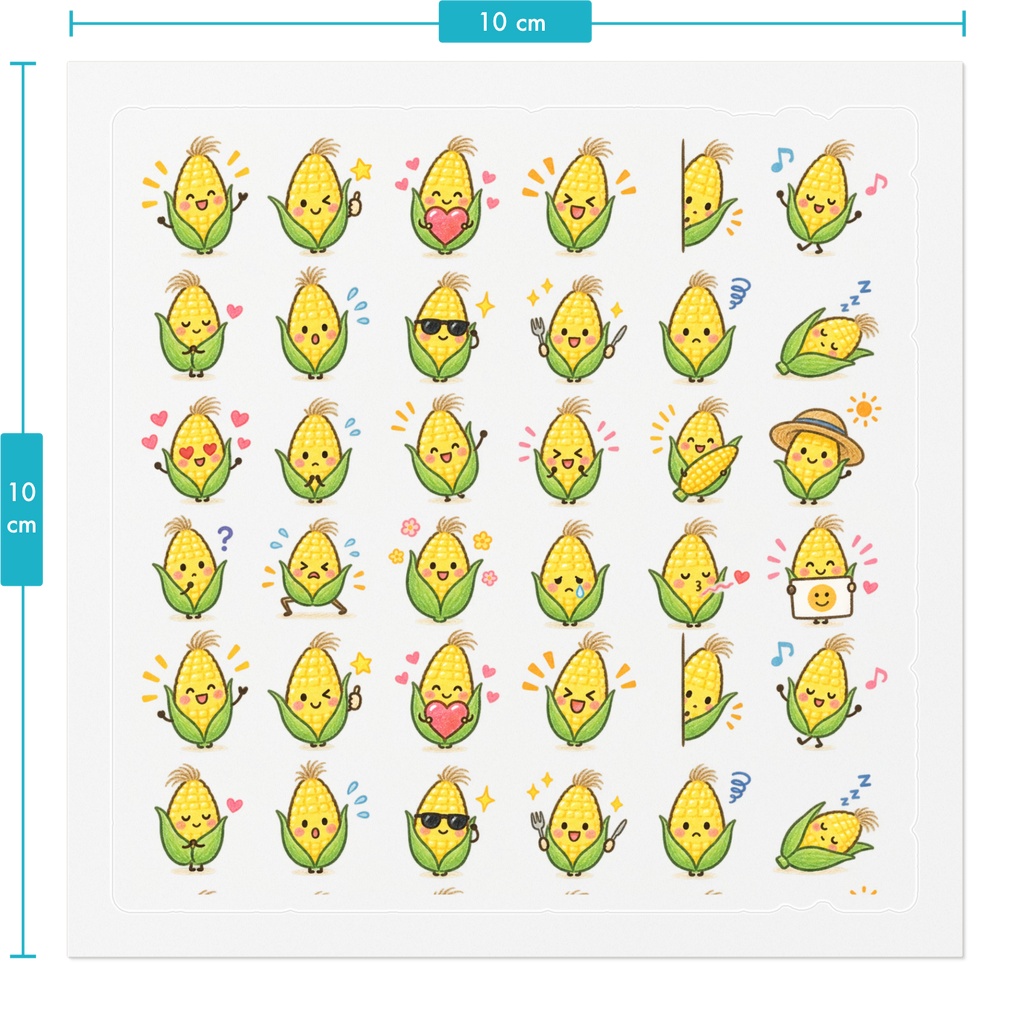 つぶつぶコーンのごきげんステッカー🌽クリアータイプ