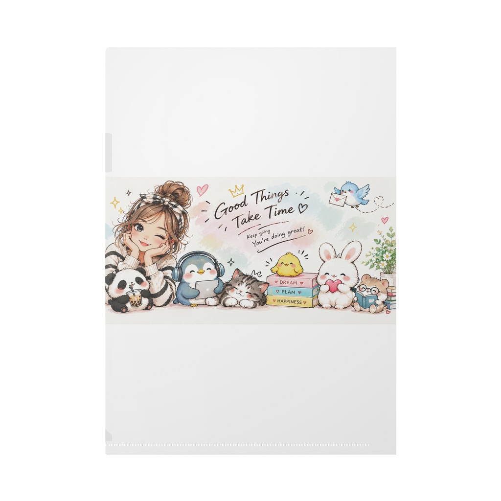 ふんわりPastel♡Happy Animals Clear File