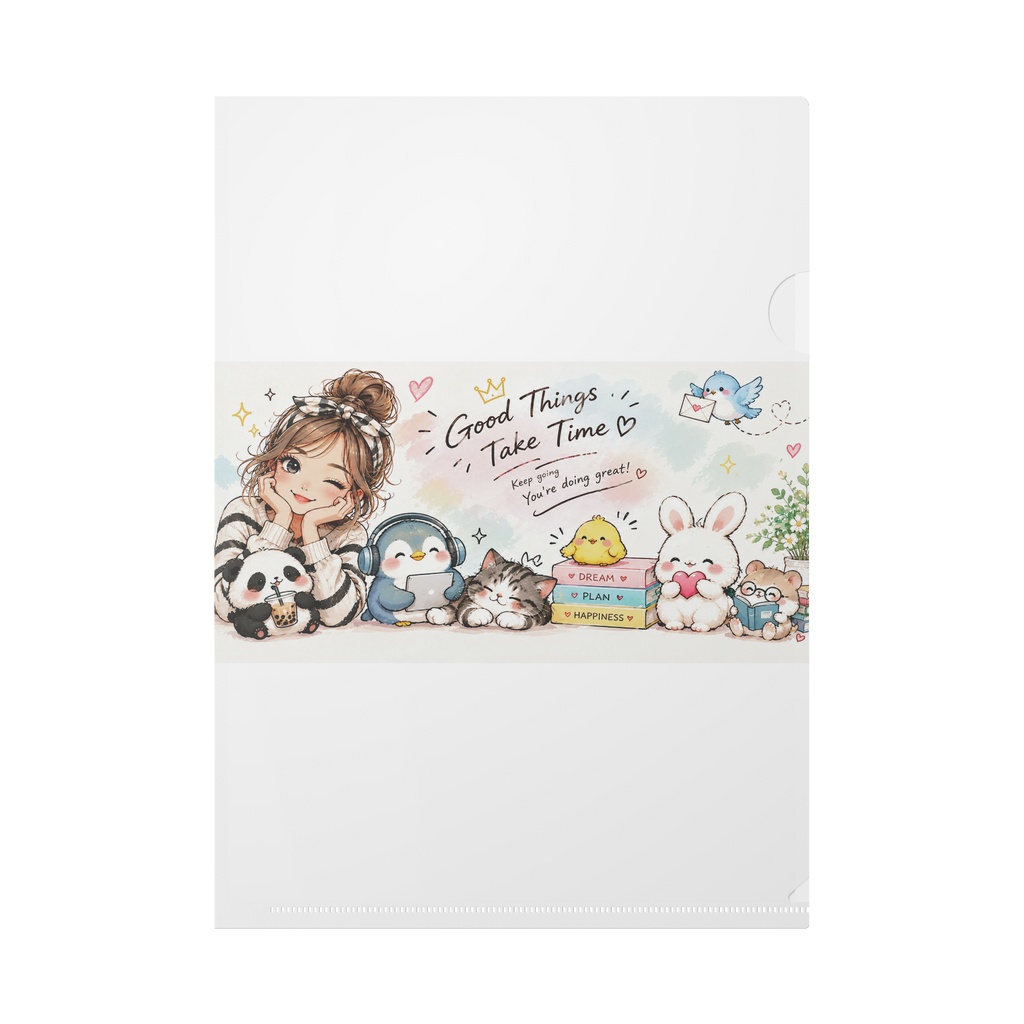 ふんわりPastel♡Happy Animals Clear File