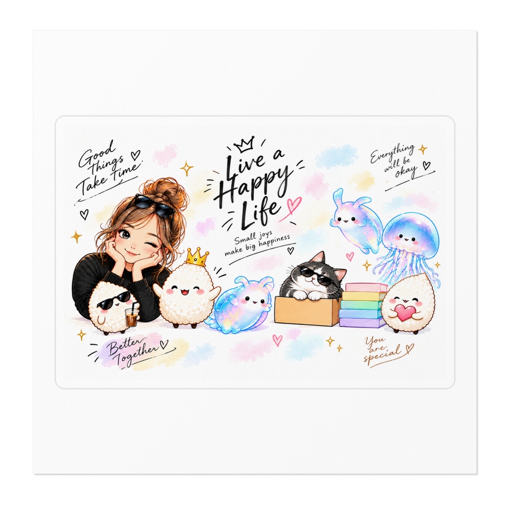 ♡ Good Vibes ♡ ゆめかわKawaii Friends ステッカー ✨