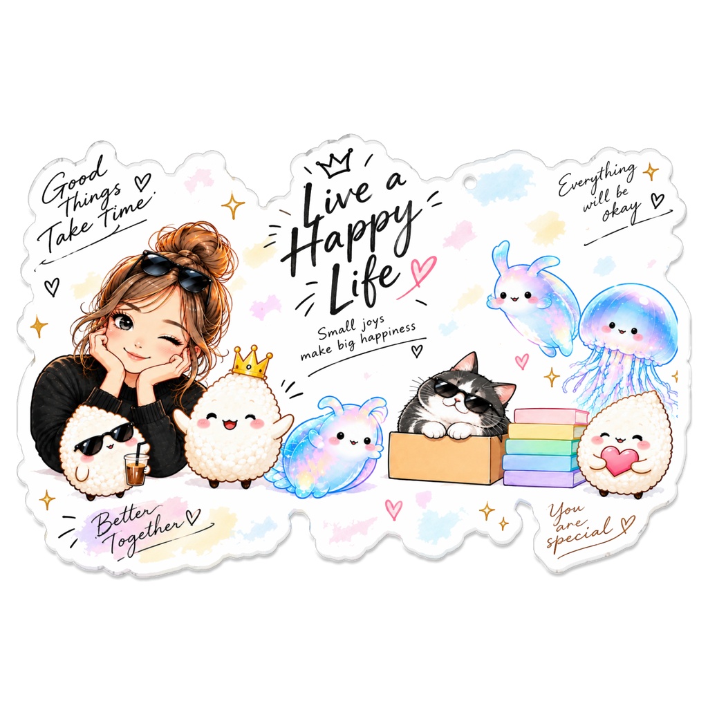 💕 Good Vibes♡ ゆめかわKawaiiフレンズ アクリルキーホルダー ✨