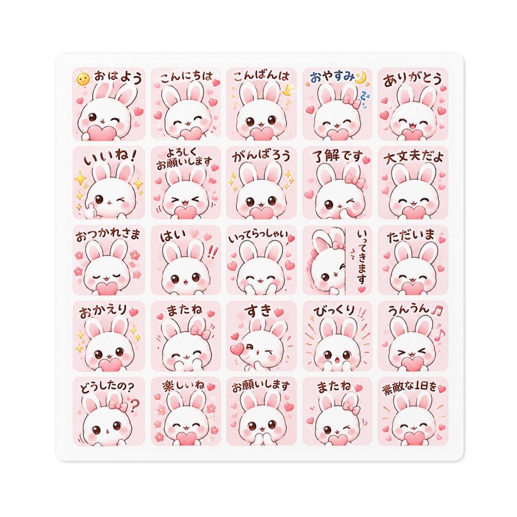 ふわふわうさぎのSweet Greetings♡｜Kawaii Bunny Sticker