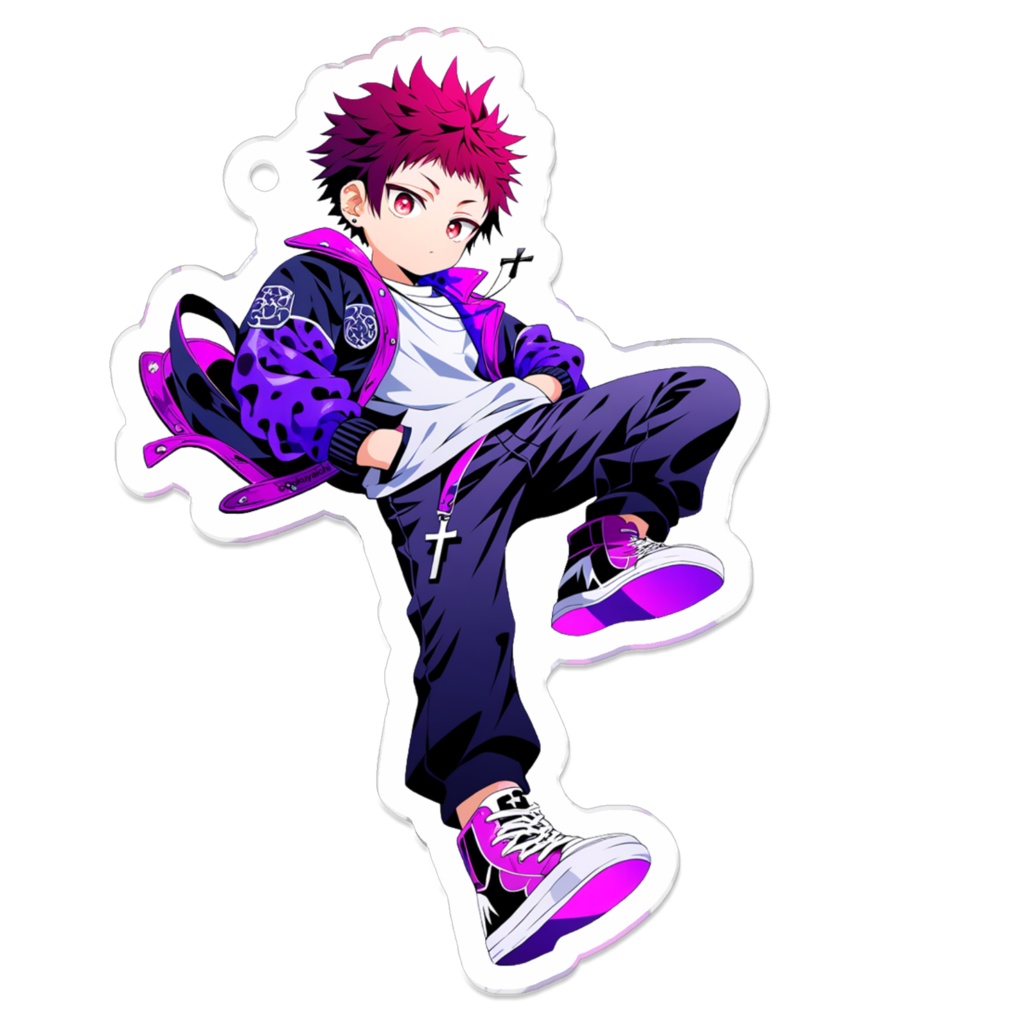 【アクリルキーホルダー】紫：晶【オリジナル】