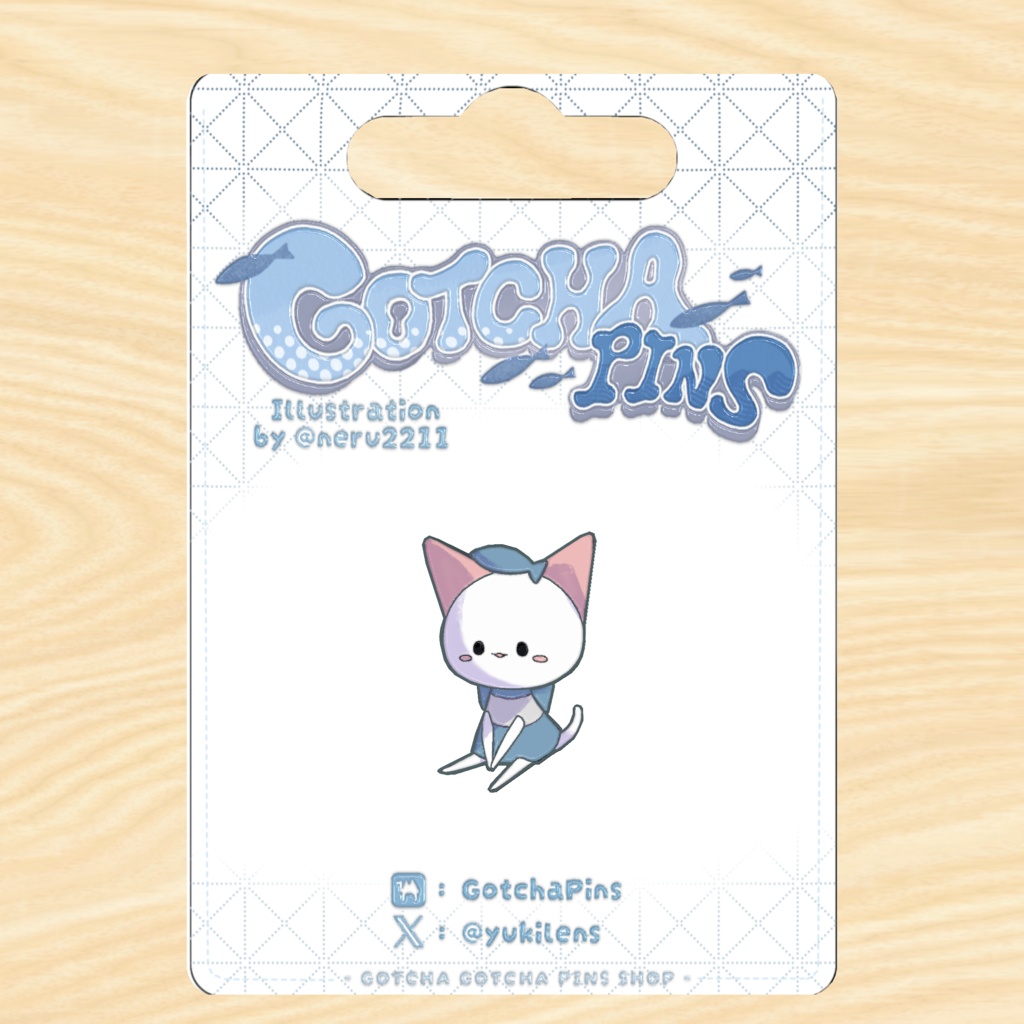 おすわりCat 3Dピンバッジ｜VRChat向け neru's Catシリーズ [GotchaPins]