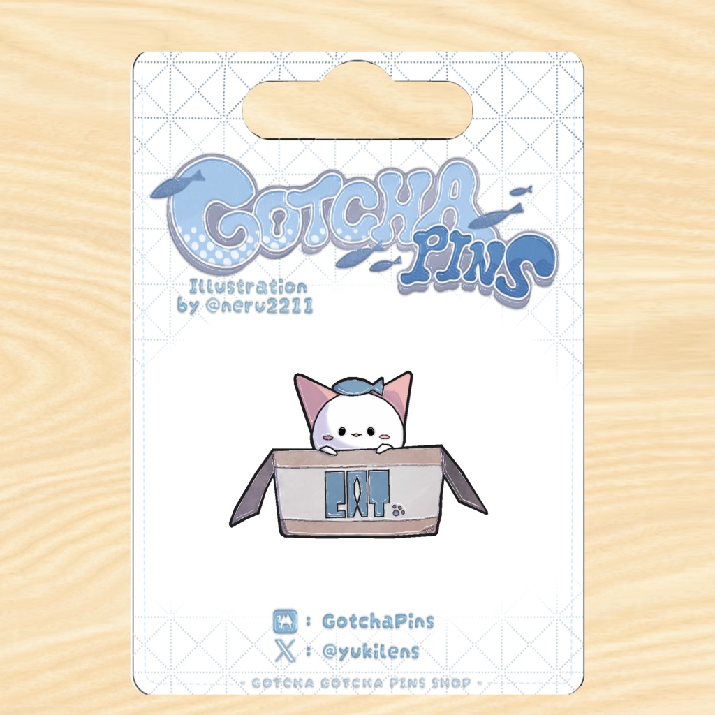 箱入りCat 3Dピンバッジ｜VRChat向け neru's Catシリーズ [GotchaPins]