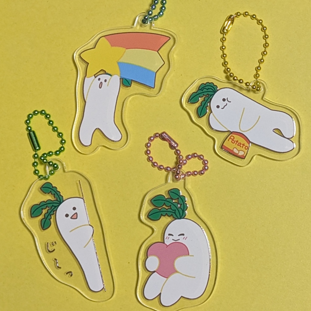 大根アクリルキーホルダー（全4種）