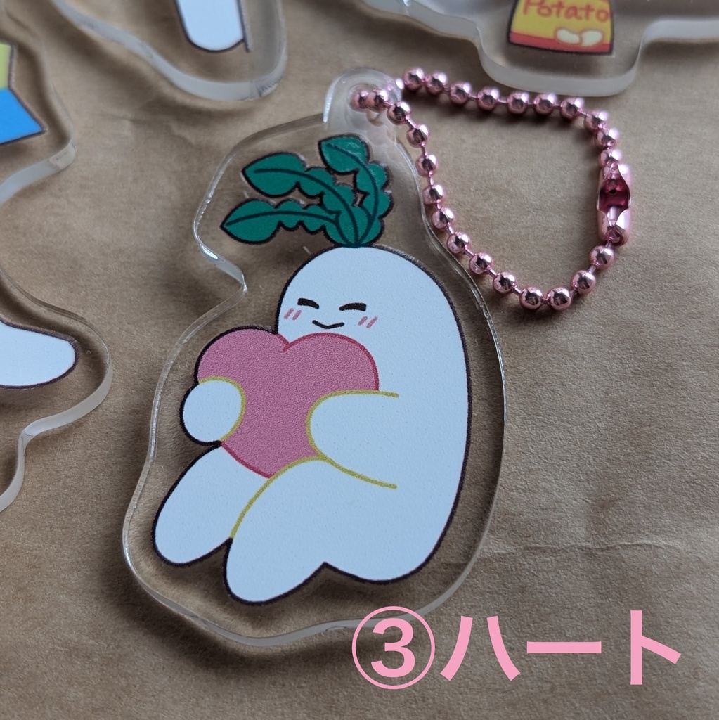 大根アクリルキーホルダー(全4種)