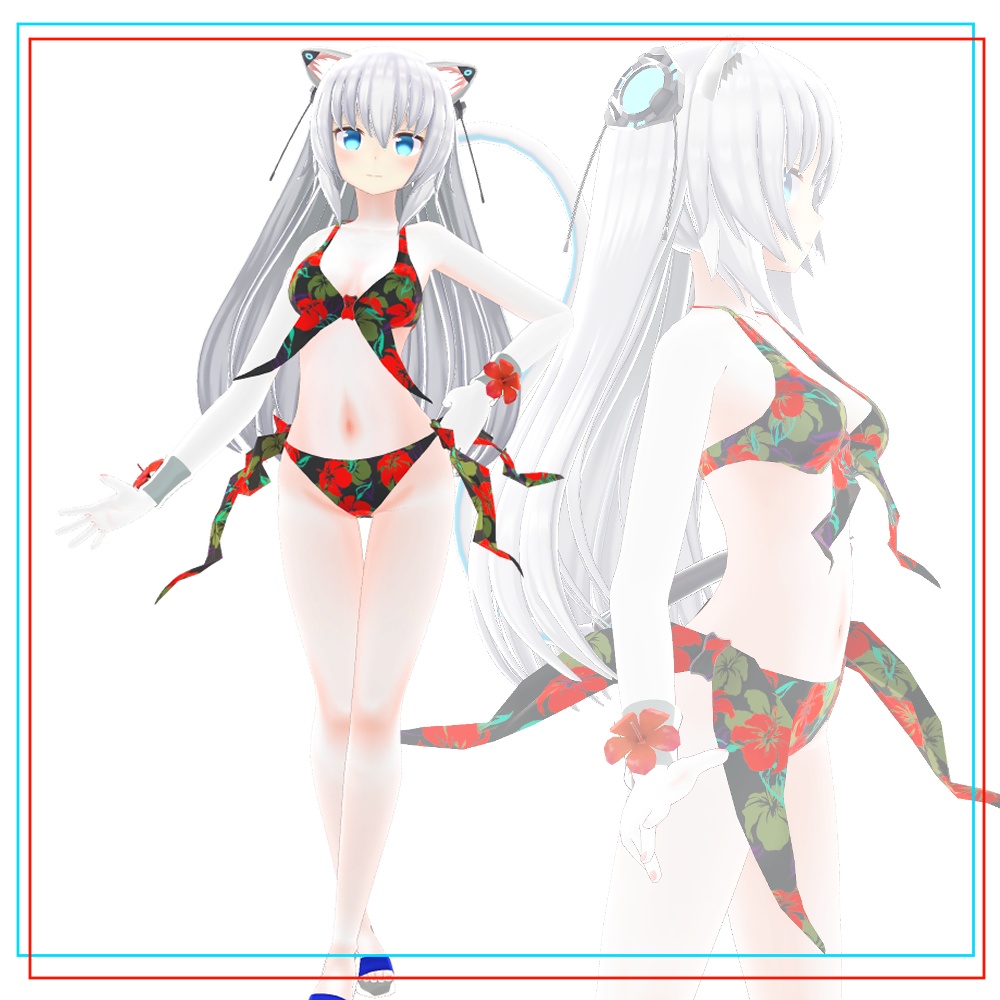 ますきゃっと用水着 南国ハイビスカス (ぷらす対応)