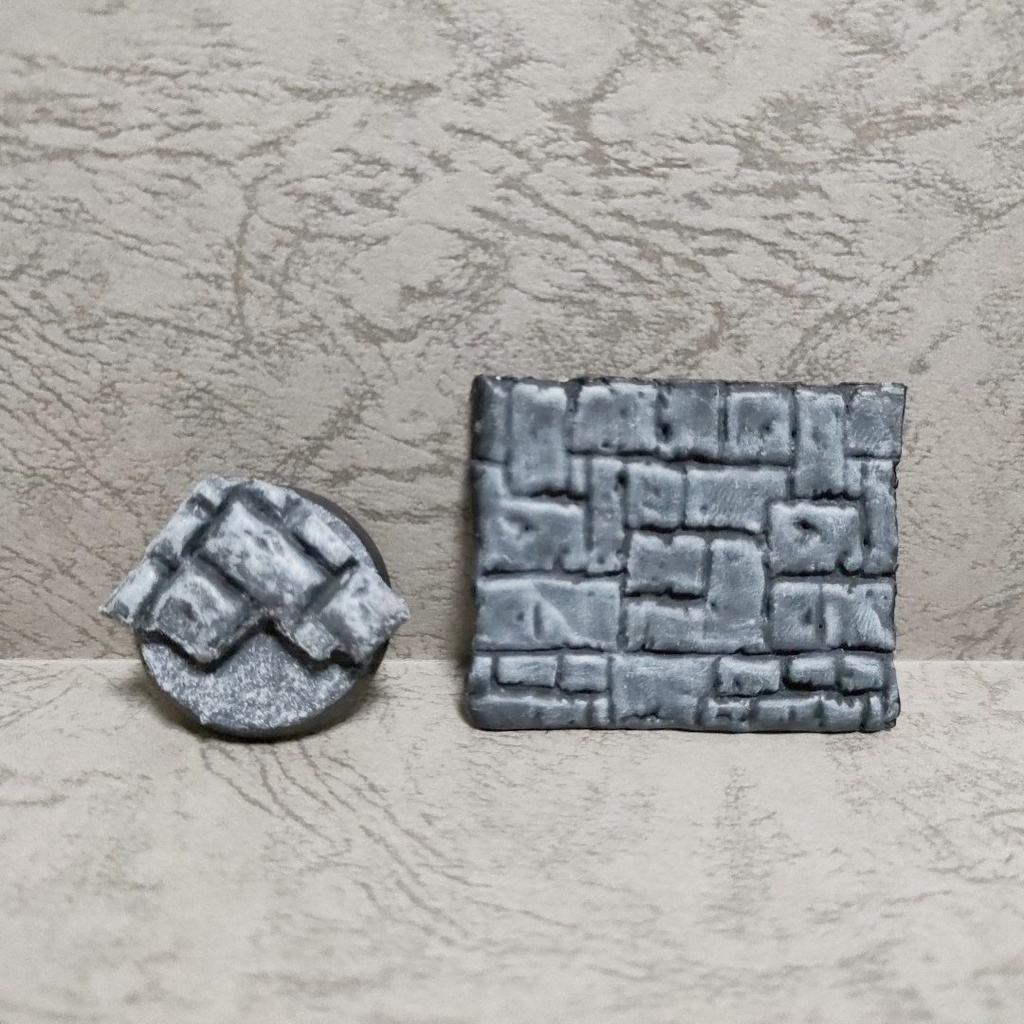 【3D出力品】ミニチュアベース用テクスチャローラー 石壁