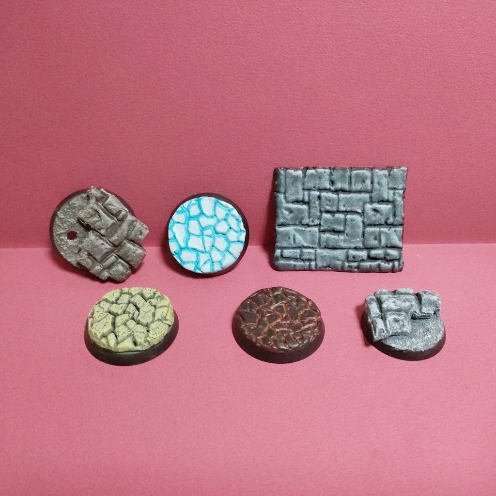 【3D出力品】ミニチュアベース用テクスチャローラー 3本セット(A)岩系