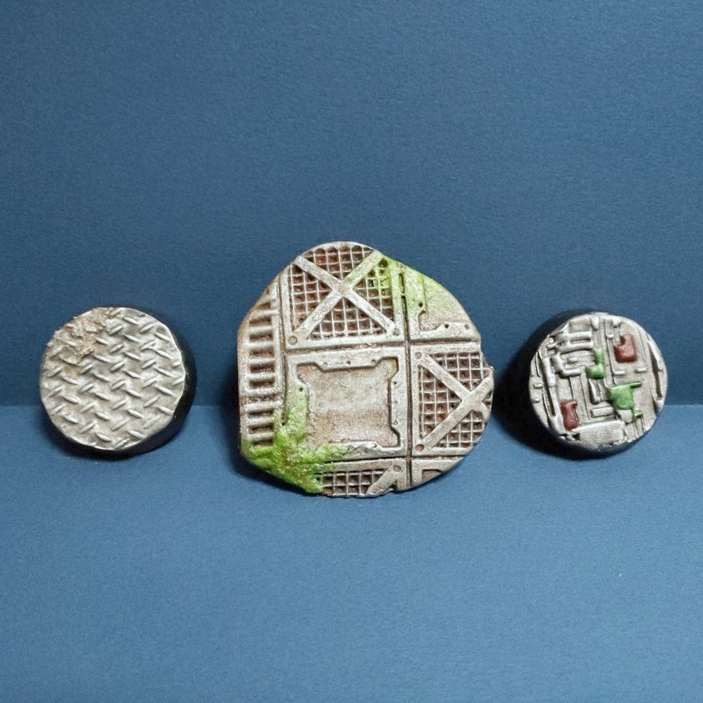 【3D出力品】ミニチュアベース用テクスチャローラー 3本セット(B)鉄系