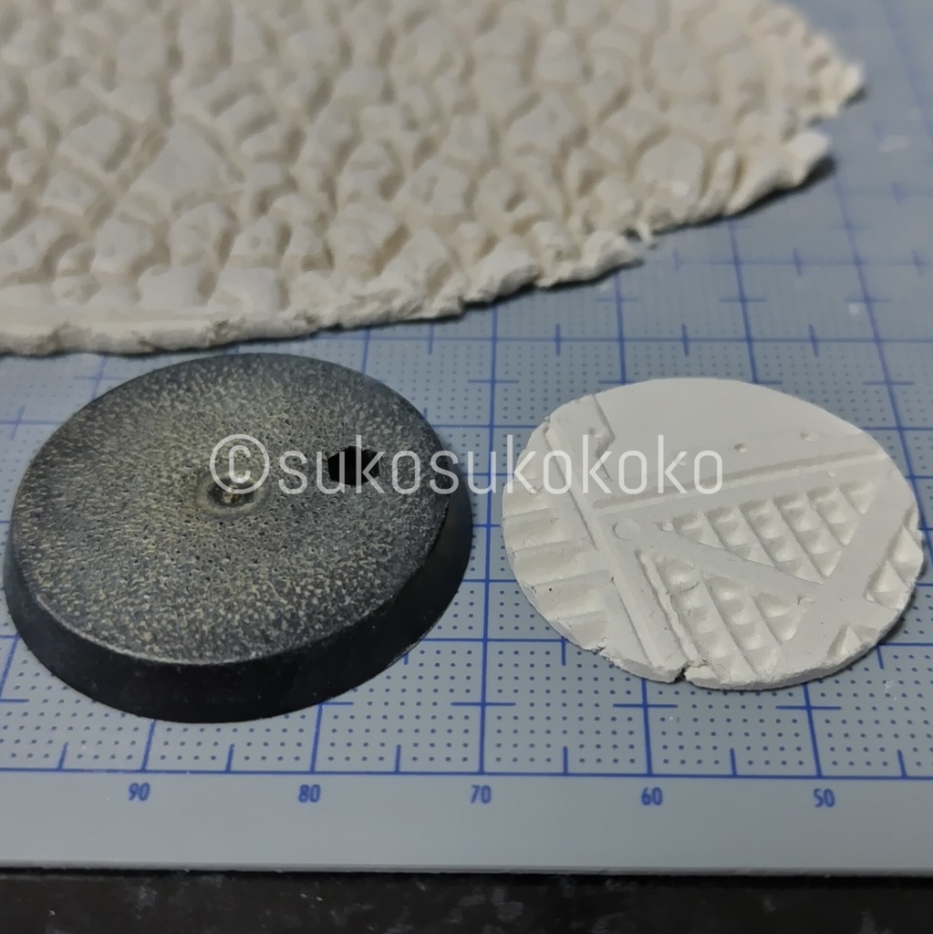 【3D出力品】ミニチュアベース用テクスチャローラー 3本セット(B)鉄系