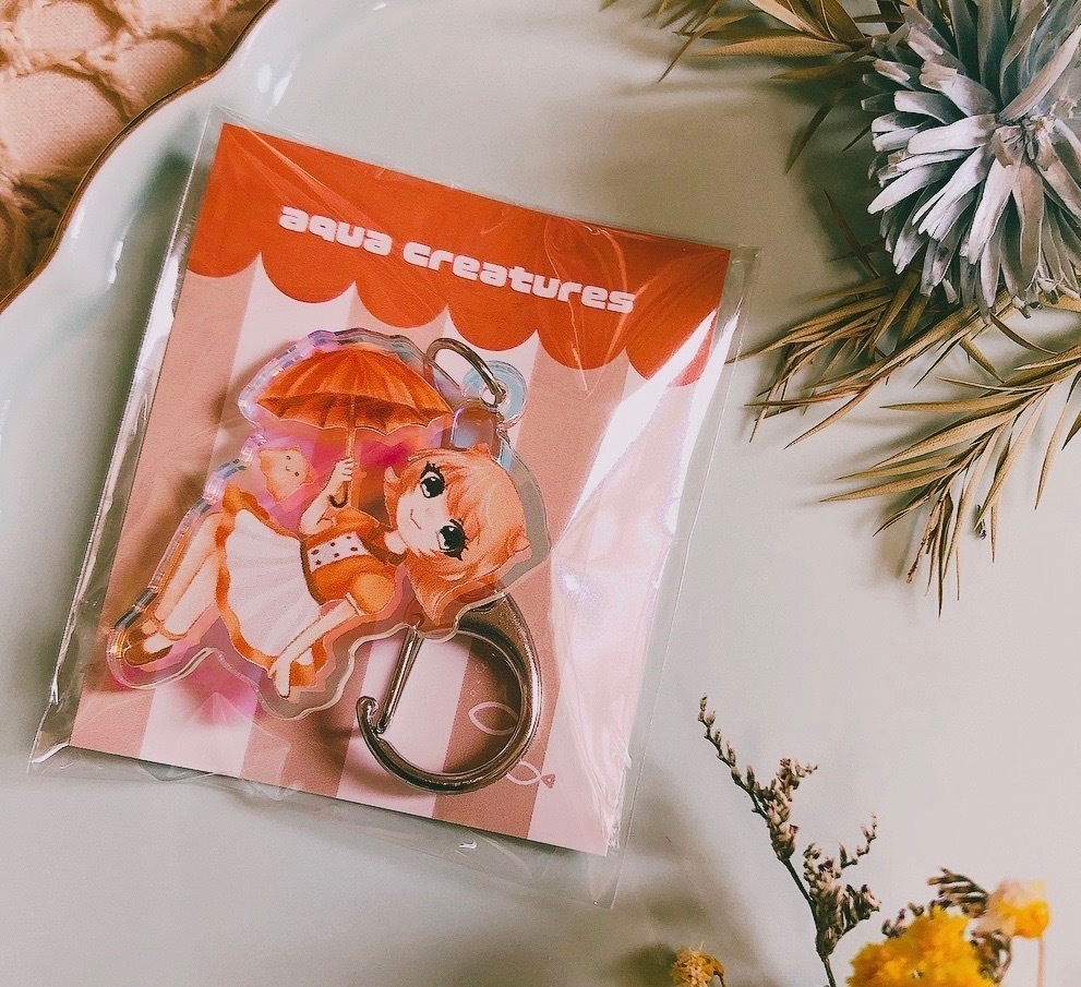 ダイナー風メンダコちゃん オーロラアクリルキーホルダー