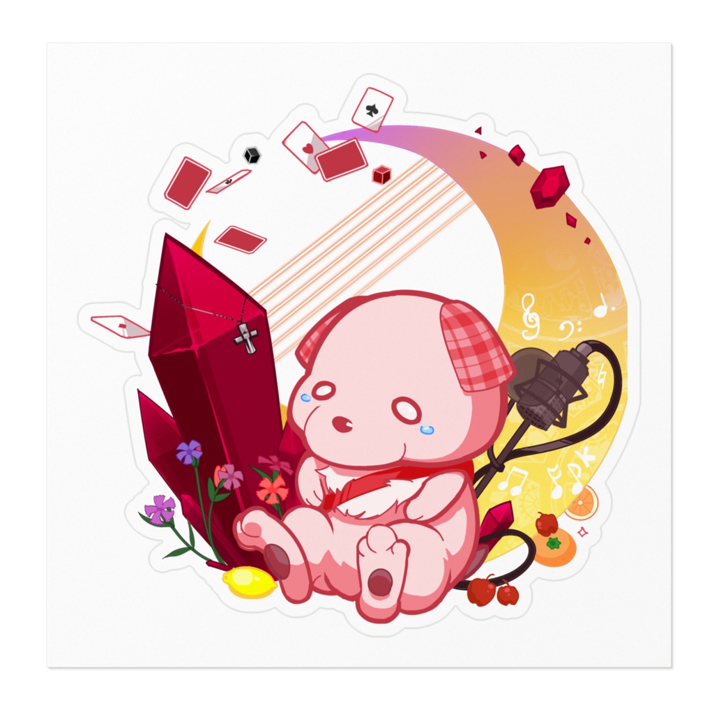 赤い犬ステッカー