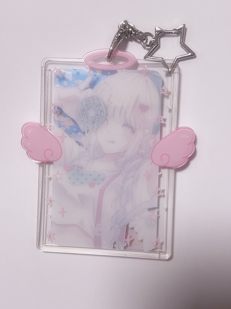 天使の羽の堕天使フォトカードケース/ピンク(絵柄入替可能)