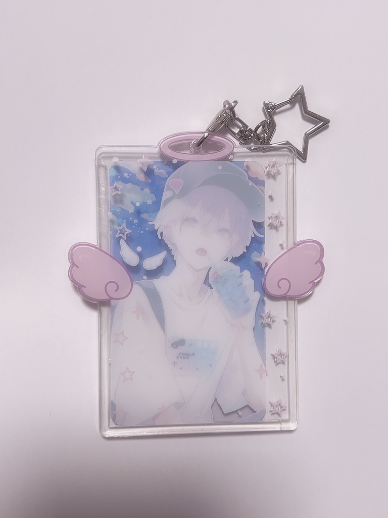 天使の羽の堕天使フォトカードケース/ラベンダー(絵柄入替可能)