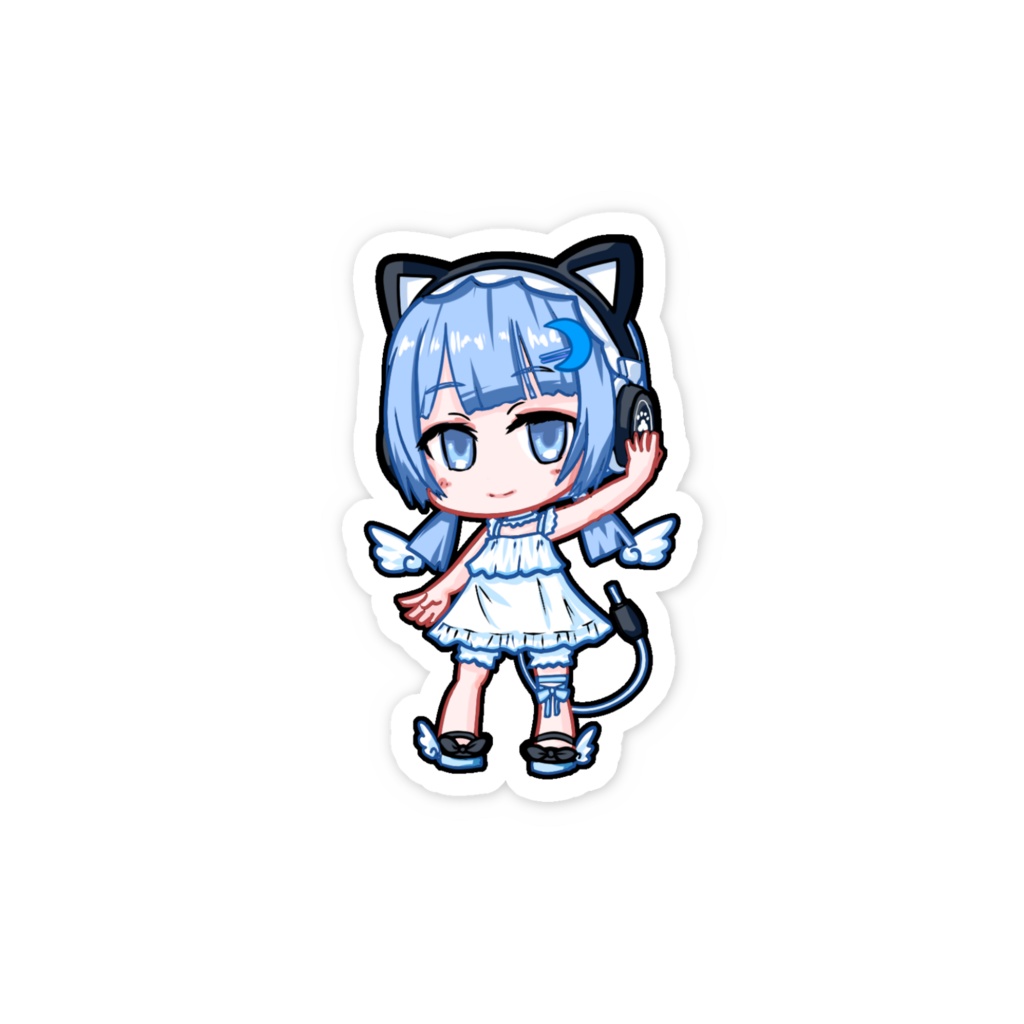 SD天色雫月スマホステッカー