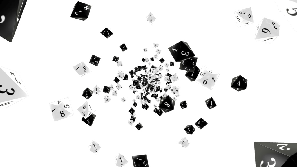 【APNG+MP4】八面体ダイスが降ってくる【ループ有/透過有】