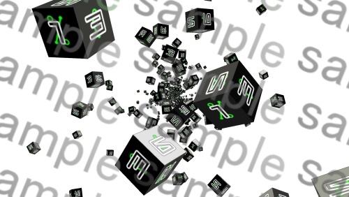 【APNG+MP4】サイバーなダイスが降る【ループ+透過有】